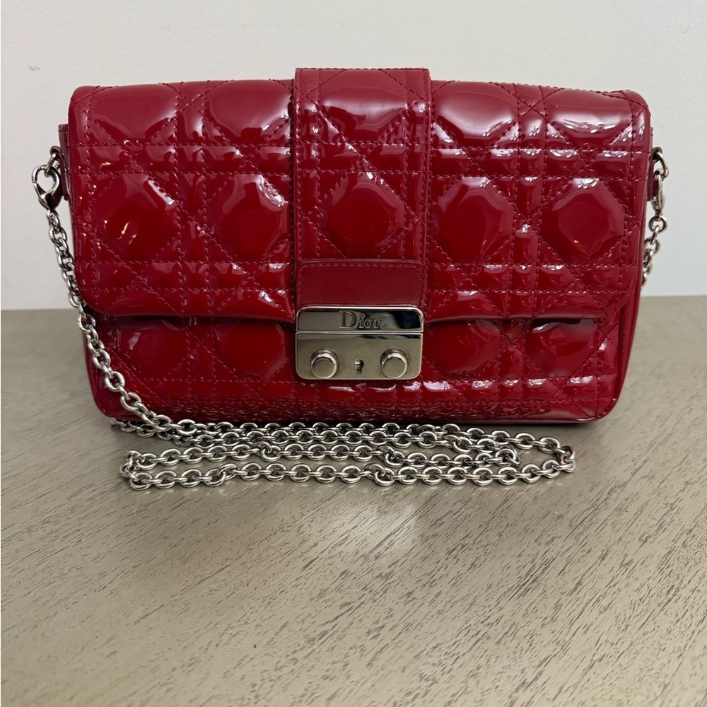 Dior Cherry Red Patent Leather Crossbody Bag